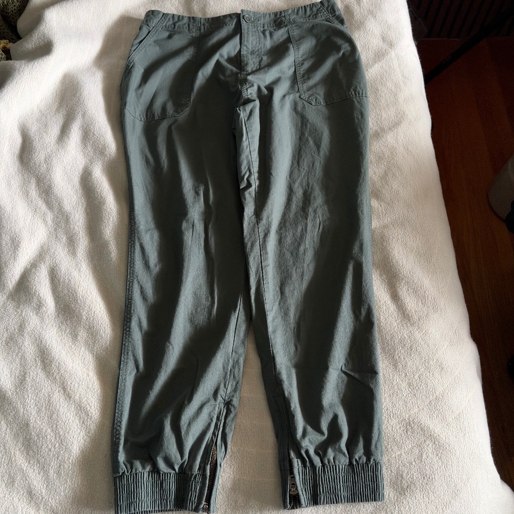 Pact Women's Organic Cotton Utility Joggers Size XL Green